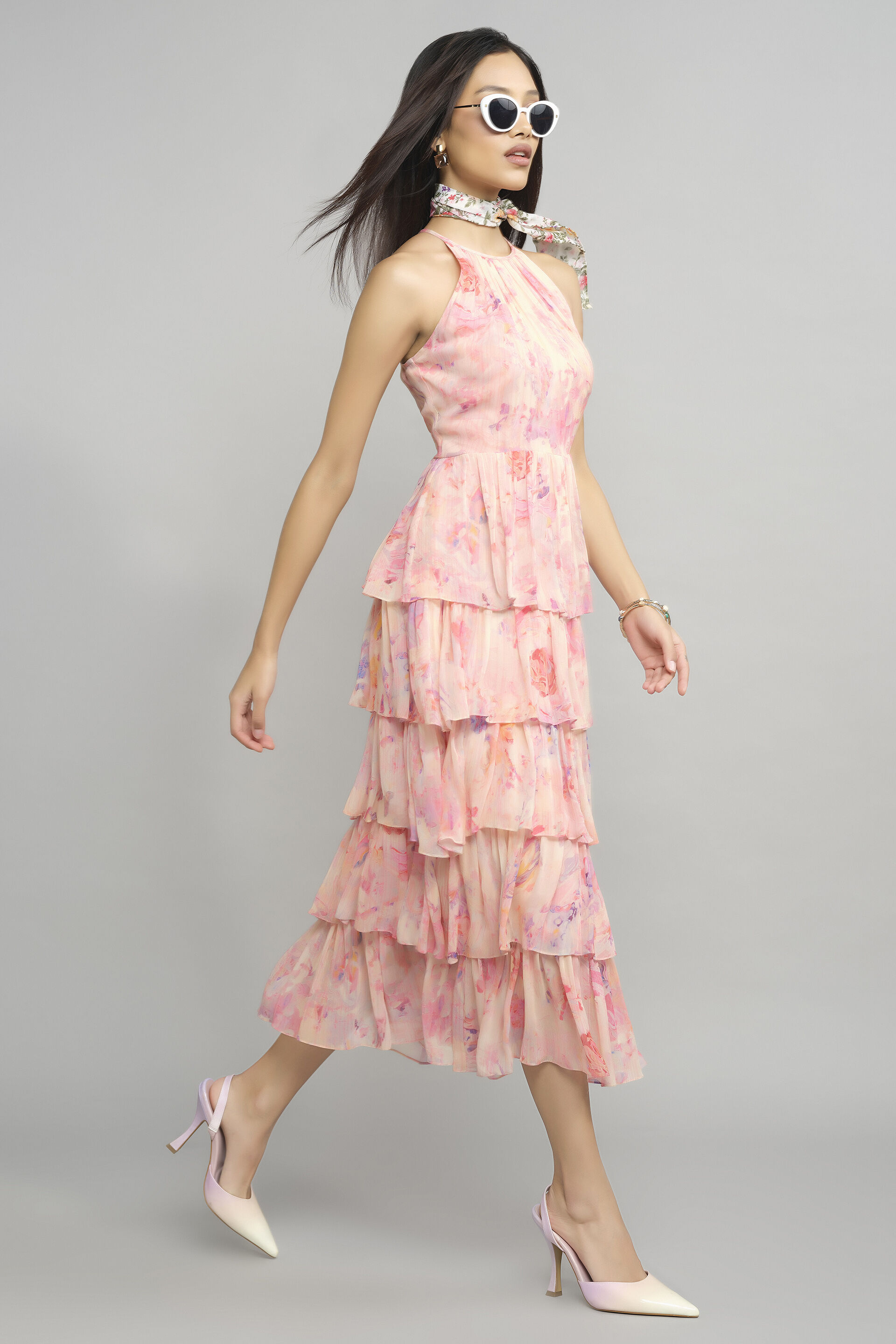 Mon Cheri Tiered Dress, Pink, image 1